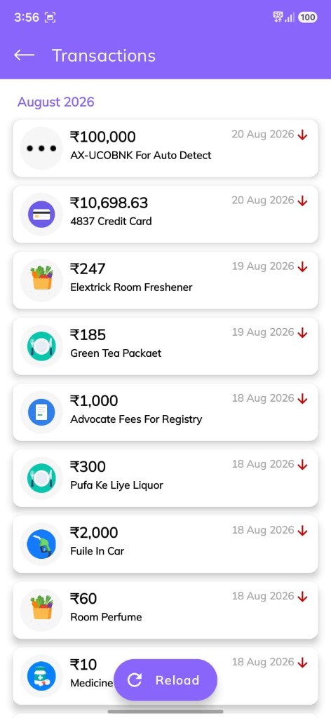Personal transactions stay separate from an auction committee tracking app